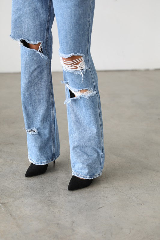 Straight Wide Leg Denim