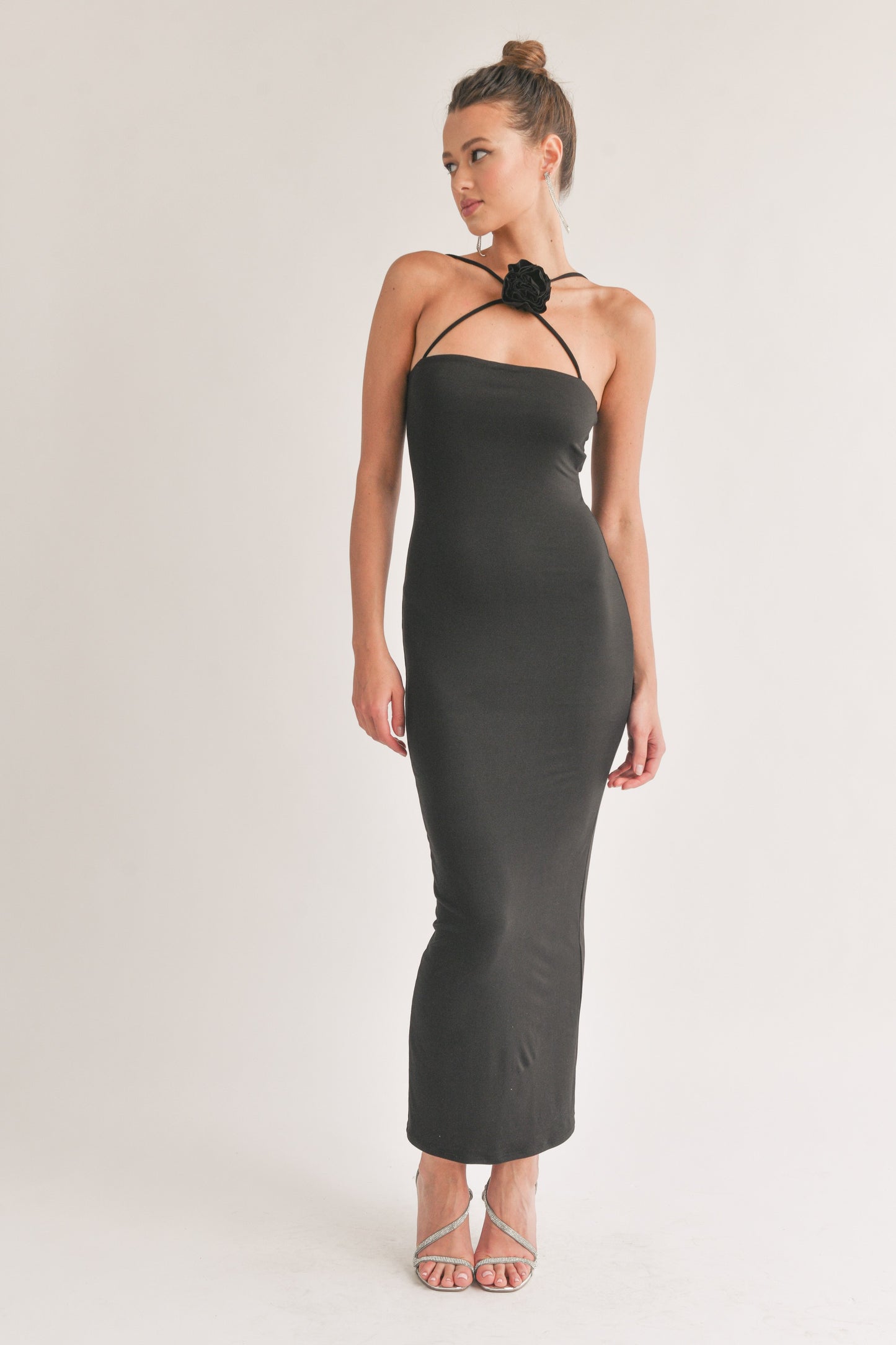 maxi dress with rosette Rosette Maxi Dress – Simple Wildflower