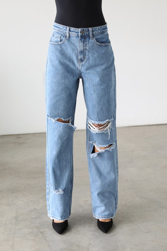 Straight Wide Leg Denim