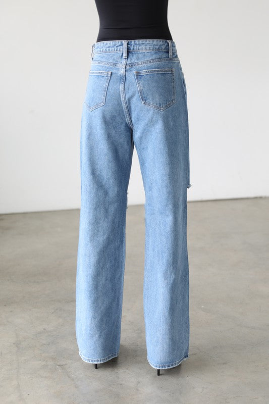 Straight Wide Leg Denim