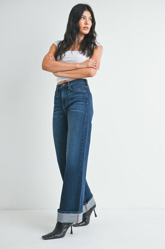Cuffed Palazzo Jeans