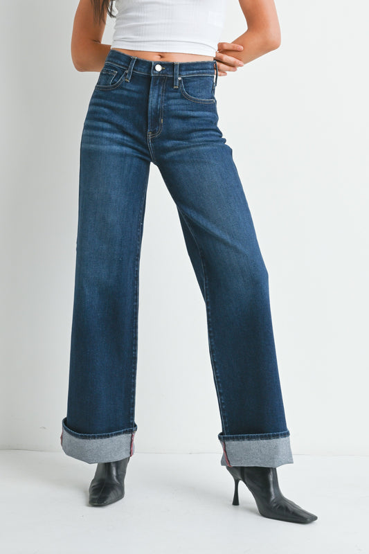 Cuffed Palazzo Jeans