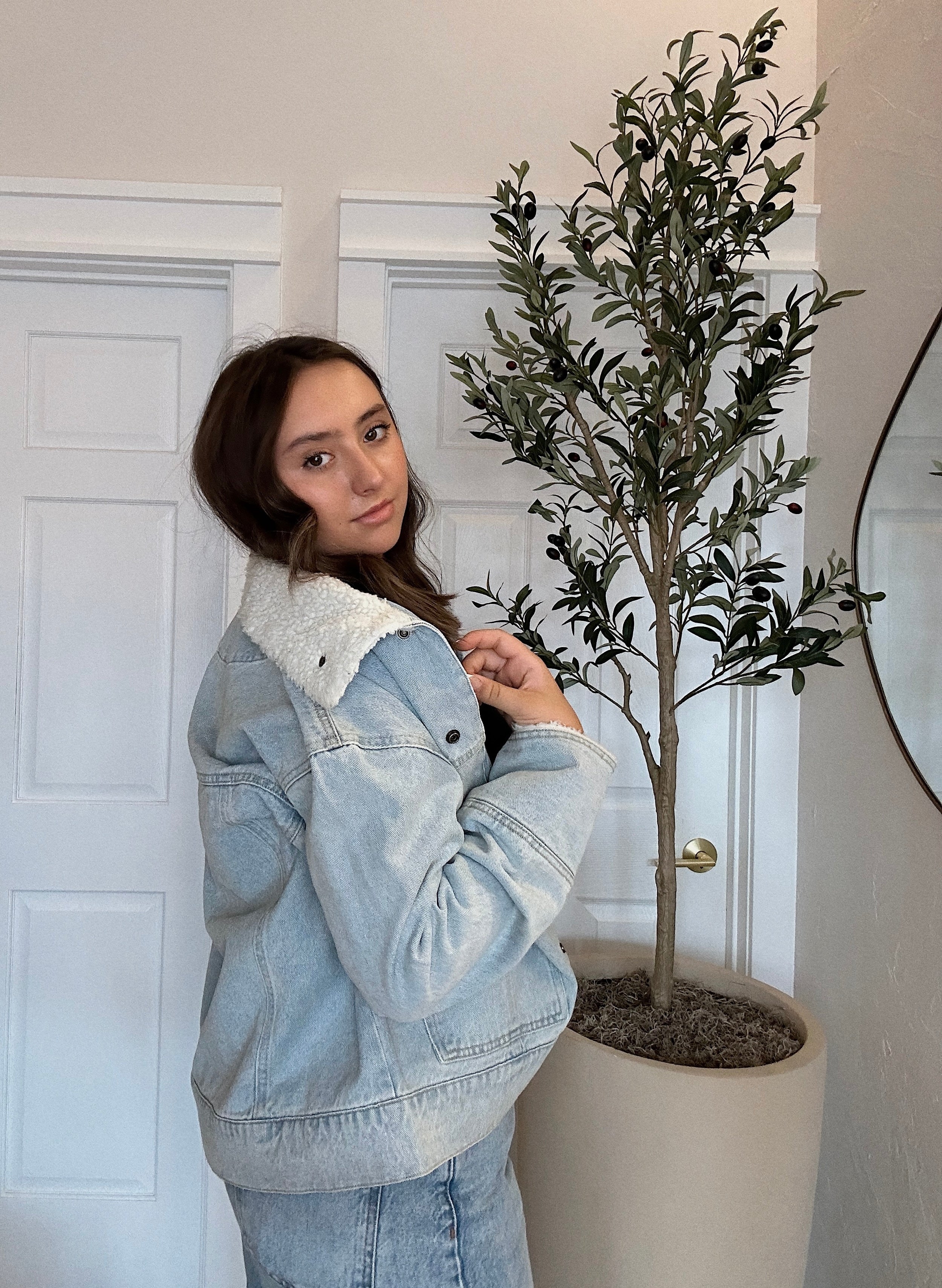 ジャケット・アウター ANDFAMILYS Denim Jacket Record-1 1st Juliette Denim Jacket – Simple Wildflower