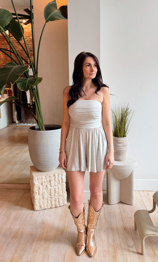 On The Run Romper - Gray
