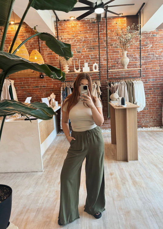 Linen Pants - OLIVE
