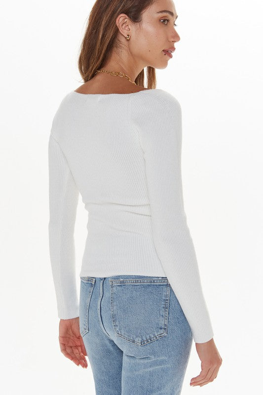 Avril Sweetheart Rib Knit Top