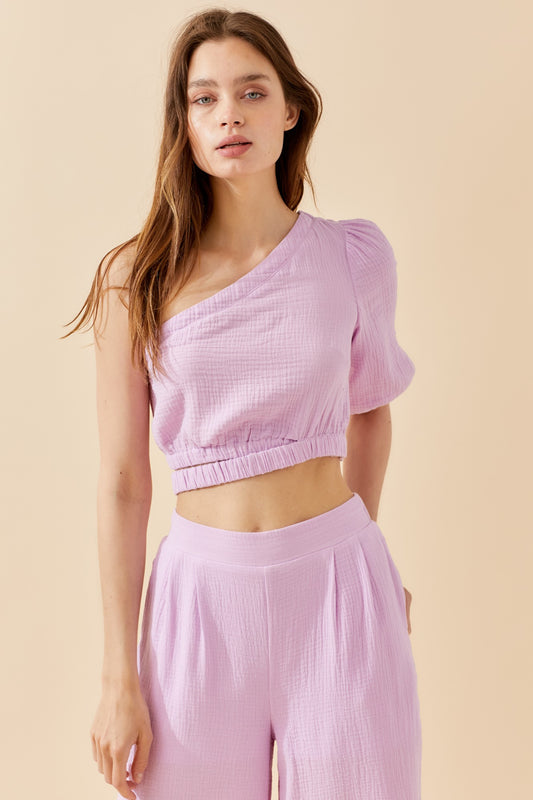 Gillie Gauze Top - Lilac