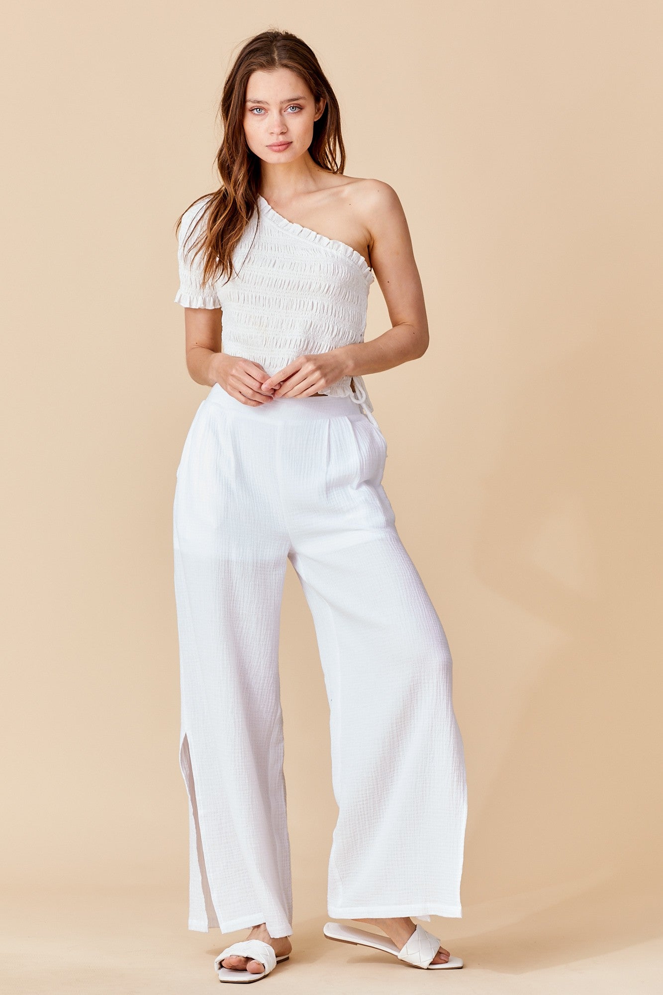 Gillie Gauze Pants - White