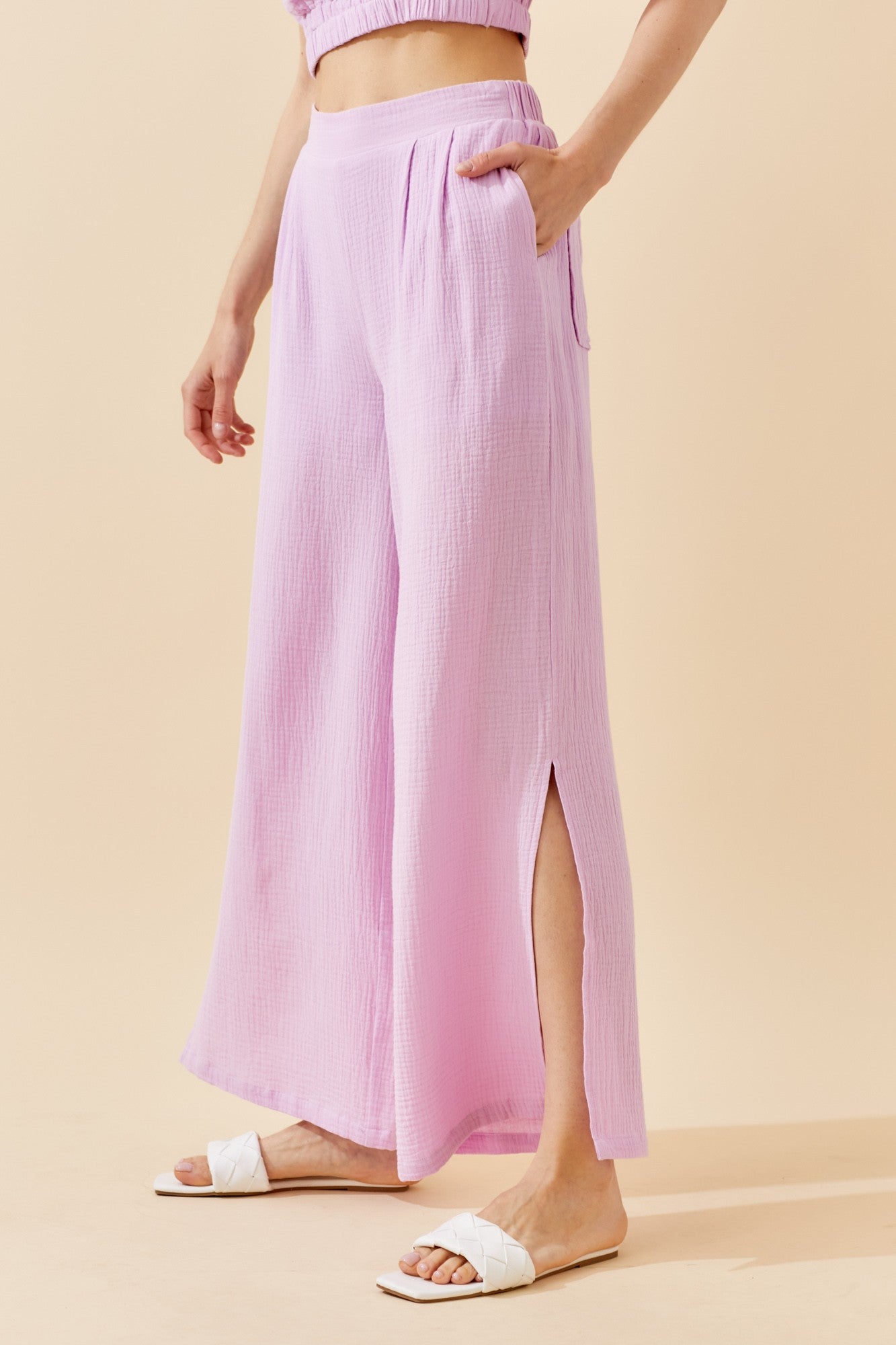 Gillie Gauze Pants - Lilac