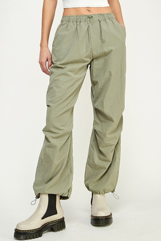 Olive Parachute Pants