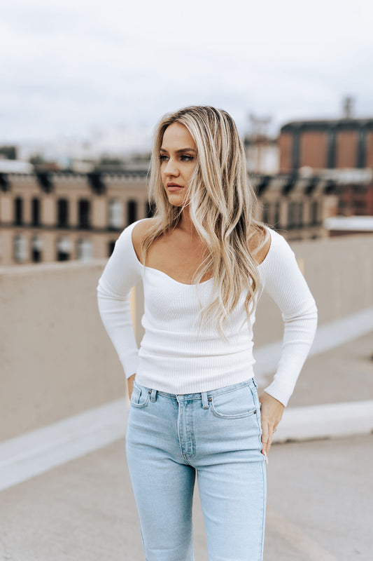 Avril Sweetheart Rib Knit Top