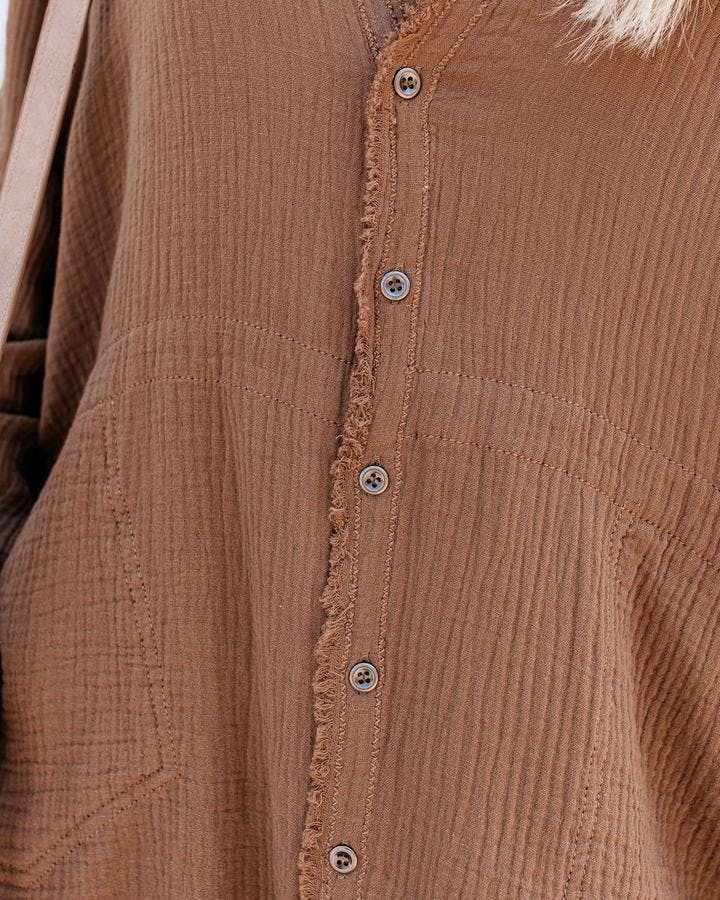 Skylar Cotton Pocketed Button Down Tunic - Cinnamon